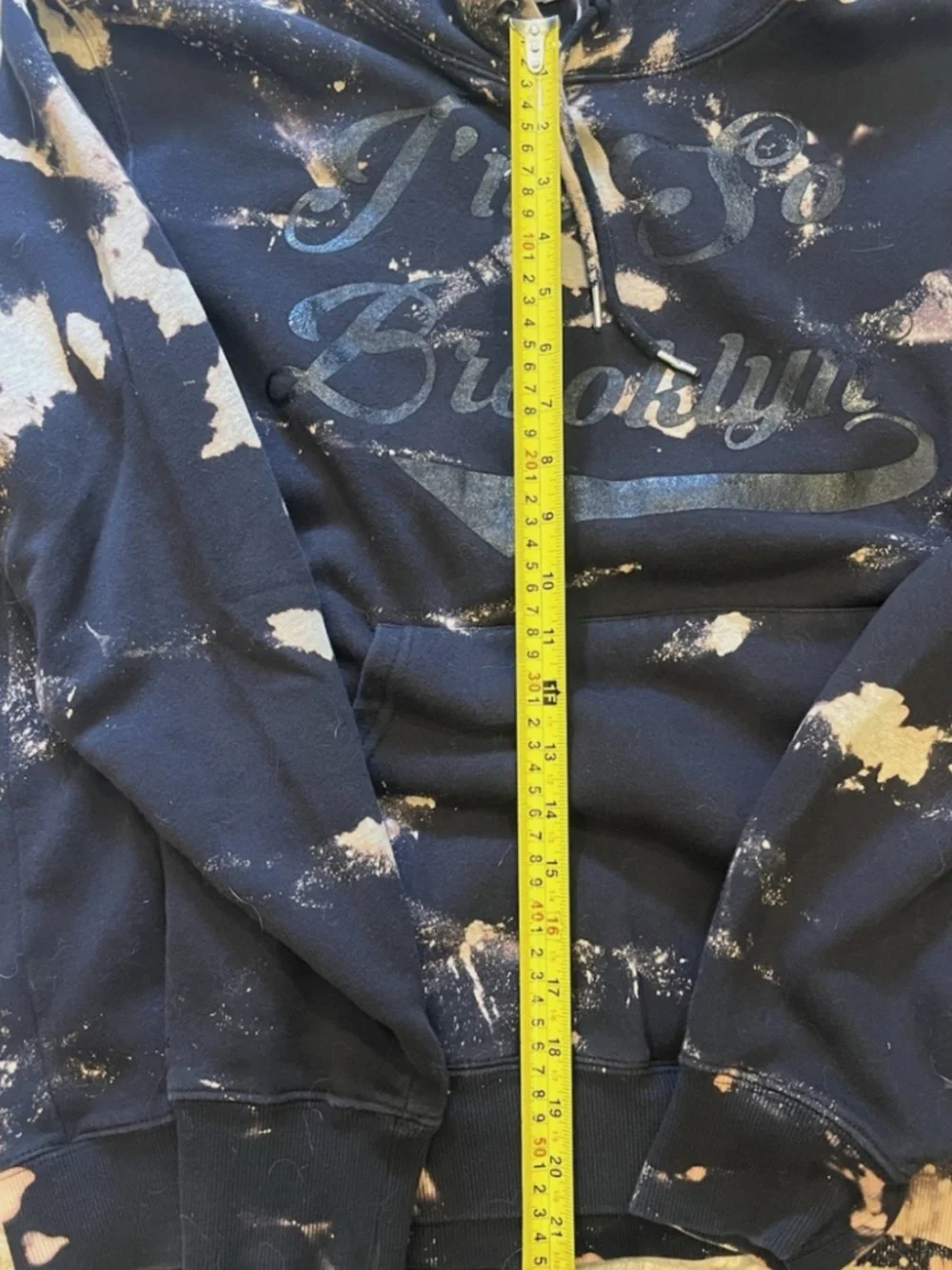 Unisex Kool for Life “Im So Brooklyn” Black Bleach Tie Dye Hoodie Sz L